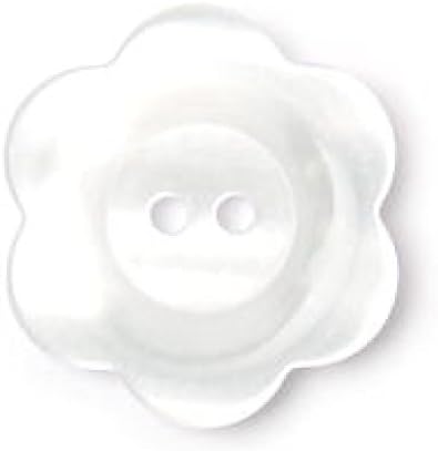 Crendon 2 Hole Flower Shape Buttons White - per pack of 30