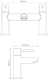 Aqualisa Midas CB.DBF.19 Deck Mounted Bath Filler Taps Chrome Brass view 5