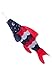 40-inch Patriotic Fish Windsock (3.3 feet) -- Stars and Stripes -- Red, White, Blue -- Includes hanging clip. primary