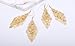 Set of 2 14K Gold Plated Large Dangling Leaf Tiered Long Women's Earrings