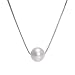 D'AMA Women's Sterling Silver Round Freshwater Cultured Pearl (7.5-8mm) Pendant Necklace, 16