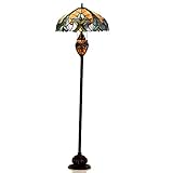 Chloe Lighting CH18780VA18-DF3 Liaison Tiffany-Style Victorian 3-Light Double Lit Floor Lamp with 18