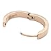 Stainless Steel Curved Face Round Hoop Earrings Polish Rose Gold 20mm