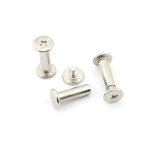 Owfeel 50pcs M5x20mm Binding Screw Posts Nickel Chicago Screws Rivets