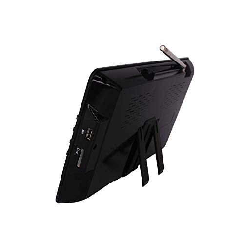 Milanix MX10 10" Portable Battery Powered Widescreen LCD Handheld TV with AC/DC, Detachable Antennas, USB/SD Card Slot, Built in Digital Tuner, and AV Inputs