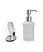crw 8oz Liquid Soap Dispenser Wall Mounted Glass Lotion Dispenser Pump for Bathroom Kitchen Stainless Steel Pump Chrome