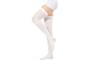 Voeveg Unisex Medical Grade Thigh High Compression Stockings for Women Knee High Open Toe Men Varicose Over The Knee Full Leg Footless Compression Support Ted Hose Socks Women Post Surgery