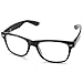 Fashion Glasses Semi Rimless Clear Lens Retro Eyewear (Black-Classic)