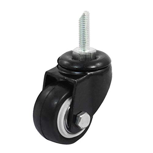 5-Pack M10 Thread Silent Rubber Casters For Office Chairs - 1.5 Inch Wheels For Hardwood Floors