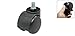 uxcell M10 Coarse Thread Stem Connector Twin-wheel Black Chair Trolley Caster with Step