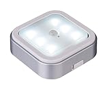 ThinkLED Wireless LED Motion Sensor Light Battery Operated-Direction Adjustable Square 6 Bright White LEDs Automatic Activated At Night-Stick-Anywhere-Portable-Durable-Auto/On/Off-Great For Under Shelves, Closet, Cabinet, Hallways, Indoor Stairs