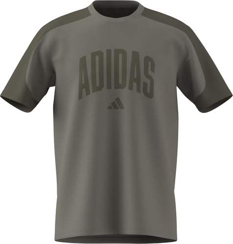 Uomo Collegiate T-Shirt, Silver Pebble/Olive strata, M