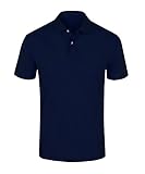 Vedem Men's Solid Short Sleeve Quick Dry Polo Shirt (3XL, Navy)