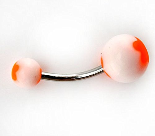 CrazyPiercing Wholesale Lot of 50pcs Belly Navel Button Rings Bar Barbells Ball Acrylic Steel