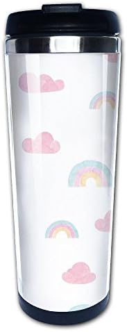 Lojaon Coffee Cup Tumbler Mug 304 Stainless Steel Liner,Lovely Colouds Print Office Mug 400 Ml Water Bottles Portable Thermos Vacuum Flask