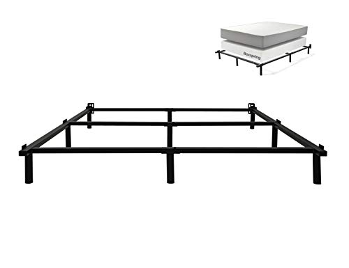 Photo 1 of zizin King Size Bed Frame for Box Spring Metal Heavy Duty 7 Inch Adjustable Beds Frames Sturdy Compack 9 Legs Support for Mattress Set (King)