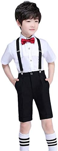 キッズ サスペンダー ストア 蝶ネクタイ シャツ 上下セット ハーフパンツ スーツ 演出服 半袖 フォーマル
