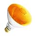 BR38 AMBER OUTDOOR FLOODLIGHT BULB 100 WATTS LONG LIFE AMBER LIGHT BULB SUPRA LIFE primary