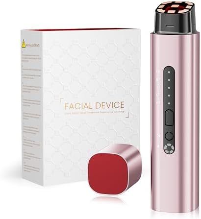 Dispositivo Profissional de Radiofrequência Facial, Massajador Facial Microcorrente 5 em 1, Dispositivo Elétrico Anti-acne, Anti-rugas, Firmamento e Lifting para Rosto e Pescoço (Rose Gold)