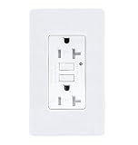 TOPELE 20Amp GFCI Outlet, 125 Volt Weather-Resistant Receptacle, Indicator with LED Light, Nylon Wall Plate and Screws Included, White