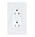 TOPELE 20Amp GFCI Outlet, 125 Volt Weather-Resistant Receptacle, Indicator with LED Light, Nylon Wall Plate and Screws Included, White