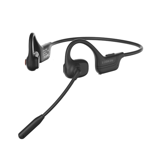 LOBKIN Diadema con Micrófono de Cancelación de Ruido - Audífonos de Oído Abierto Bluetooth 5.4 para Oficina y Teletrabajo, Auriculares de Conducción Aérea, Conexión Multipunto para Laptop y Celular