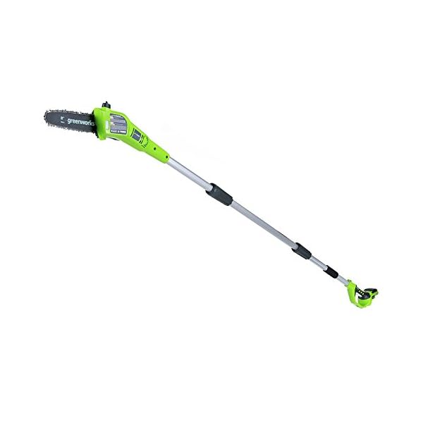 Greenworks G24PS20K2 Akku Hochentaster,20 cm BlattlÃ¤nge, 6,7 m/s Kettengeschwindigkeit, 3,2 kg, automatisches Ãl-System, 50 ml Ãltank, 2,6m Stangenreichweite,24V 2Ah Akku & LadegerÃ¤t, 3 Jahre Garantie – Bild 4