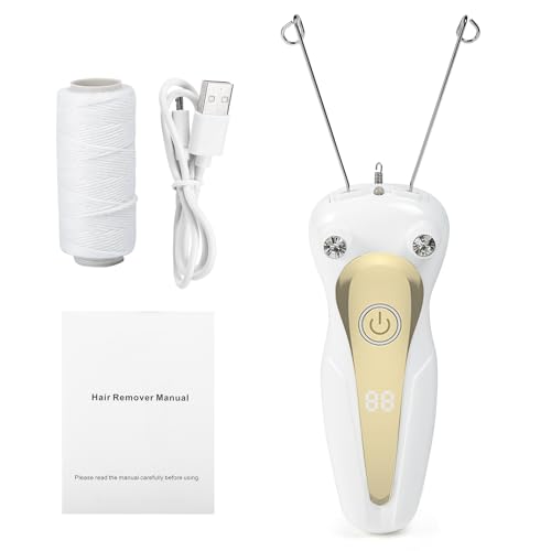 Electric Hair Remover for Women Facial Cotton Thread Hair Remover Electric Cotton Thread Hair Remover Facial Hair Removal for Arms and Legs Gold