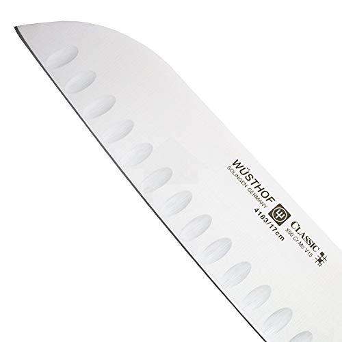Wusthof 4183 Wusthof Classic Hollow Edge Santoku Knife 7, 7", Black