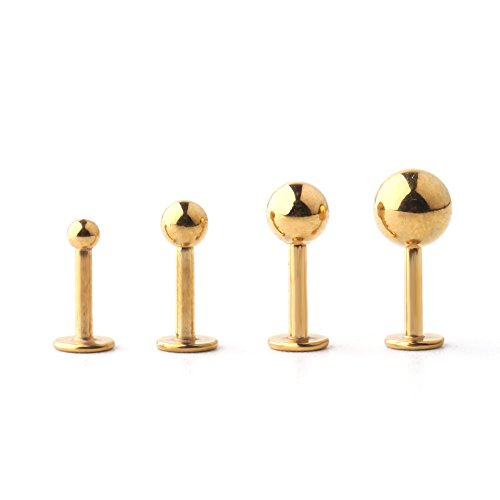 Ruifan 4pcs 16g 6mm gold plated 316l stainless steel la…