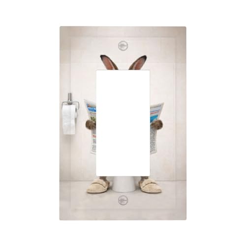 Funny Rabbit Reading Newspaper Pattern Single Rocker Wall Plate Switch Decorative Panel Electrical Socket Plate Suitable For Bathroom Kitchen Living Room Bedroom at Amazon