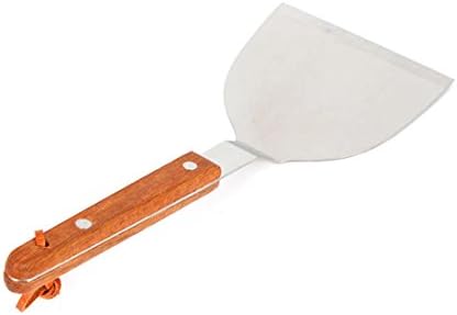 PNBB Stainless Steel Grill Scraper Dinner Grill Scrape Griddle Scraper with Wooden Handle
