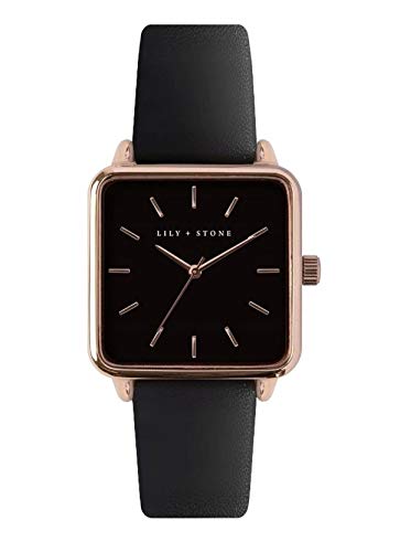 Lily & Stone Milan Ladies Watch Black Rose Gold