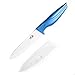 Vos Ceramic Kitchen Utility Paring Knife - 5” Inch Chef Zirconia Blade with Sheath - Blue