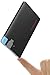 Patented ONE-for-ALL Design Wallet Power Card: Ultra Slim, Portable External MINI Battery, Power Bank for Most Smart Phones and Digital Devices (Black with Lightning and Type-C Adapters)