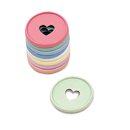 Craftelier - Metallic M Disc Rings with Heart Cut Out for Scrapbooking Binding and Other Crafts for Planners, Agendas, Notebooks or Albums | Pack of 9 pcs of 35 mm - Colour Rainbow