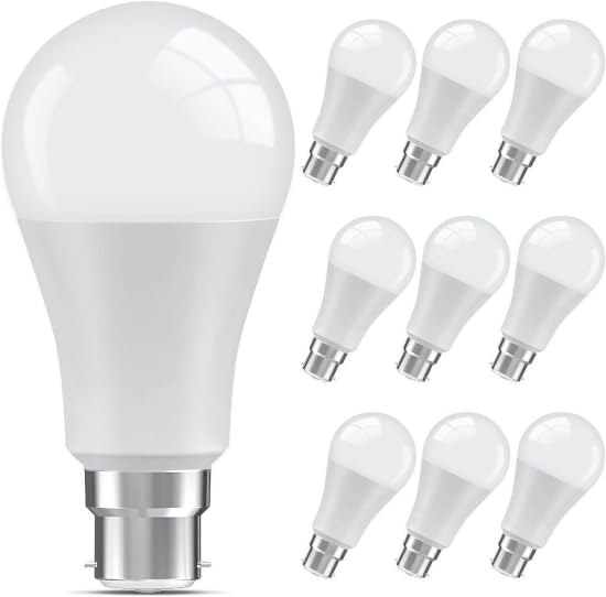 10X Pack of 7W B22 LED Light Bulb, (60W Equivalent) 6500K Daylight White, Energy-Efficient, Long-Lasting, Bright Lighting for Home & Office