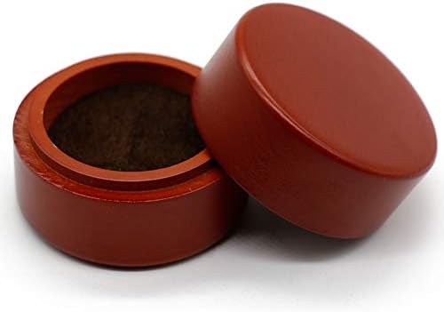 HuWei Small Round Wooden Ring Box, Jewelry Boxes Storage Trinket Bearer Box Container Case for Proposal, Engagement, Wedding, Gift
