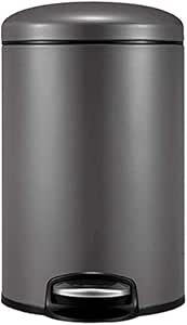 LML Bote de Basura, Con Tapa Pie Acero Inoxidable Grande Hogar Cocina