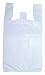 JA Kitchens 200 Large Plastic Grocery T-Shirt Bags - Plain White 12