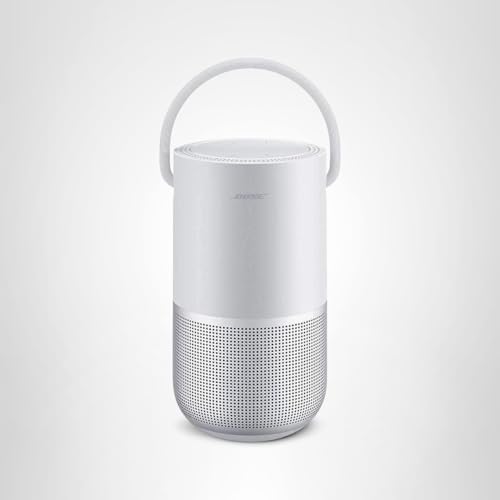 Bose Altavoz inteligente portátil: altavoz inalámbrico Bluetooth con control de voz Alexa incorporado, plateado