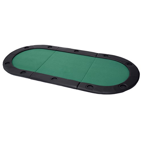 Giantex 79″x36″ Portable TriFold Poker Table Top Oval Padded Folding