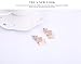 OUFO Jewelry Sets for Women Crystal Rose Gold Plated Necklace and Earrings Square Pink Pendant Wedding Costume Dressy Necklaces Set