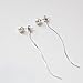 Leiothrix Dangle Pearl Earrings Elegant Korean Ear Line Jewelry Silver for Women and Girls
