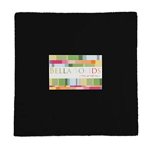 Bella Solids Black Junior Layer Cake 20 10-inch Squares Moda Fabrics 9900JLC 99