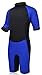 Realon Kids Wetsuit Shorty Full 3mm Premium Neoprene Lycra Swimsuit Toddler Baby Children and Girls Boys Youth Swim Surfing Snorkel Dive Snorkel XSPAN Back Zip Suit (Boy's Shorty Suit 3mm / Blue, XS)