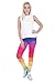 PINK PLOT Basic Printed Leggings Patterned High Elasticity Pants for Women Girls One Size-Fit XS-L Triangles Rainbow M