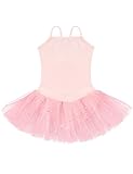 Ephex Little Big Girls Cotton Glitter Camisole Tutu Leotard