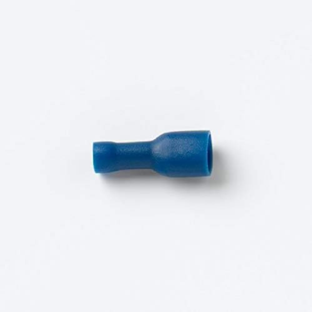 Merriway BH07513 (100 Pcs) Blue Fully Insulated Male & Female Electrical Wire Crimp Connectors Terminals 15amp 6.3mm - Pack of 50 Each
