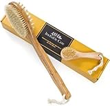 Dry Brushing Body Brush for Dry Skin Brushing & Exfoliating with 100% Natural Boar Bristles & Long Handle kit - Back Brush Scrubber, Bath & Shower Brush, Face Brush, Cellulite Massager Brush Gift Set